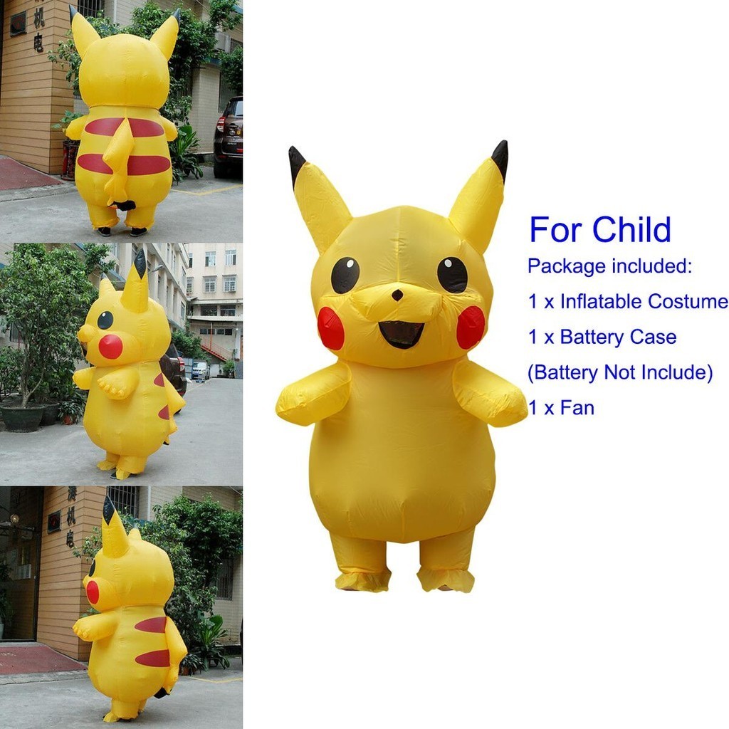 Pikachu Inflatable Pokemon Costume Kids Suit Party Cosplay Dress Outfit ...