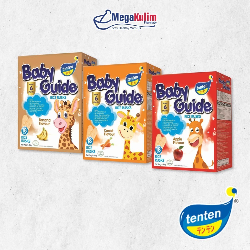 TenTen Baby Guide Rice Rusk 36g (Banana / Carrot / Apple) | Shopee ...