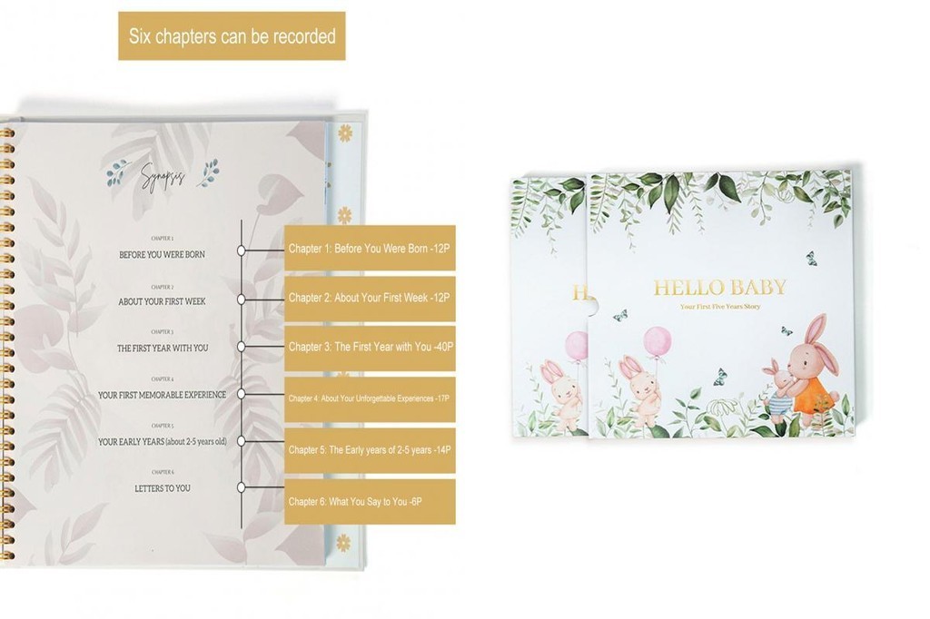 [MOONWHITE] First Year Keepsake Memory Book Baby Memory Notebook ...