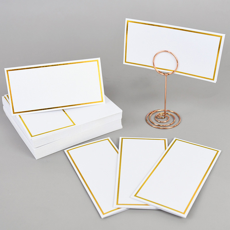 100Pcs White Bronzing Place Cards for Table Setting Wedding Seating ...
