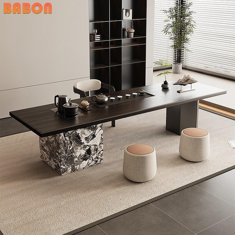 Multi-Function Coffee Table Solid Wood Tea Table Light Luxury Living ...