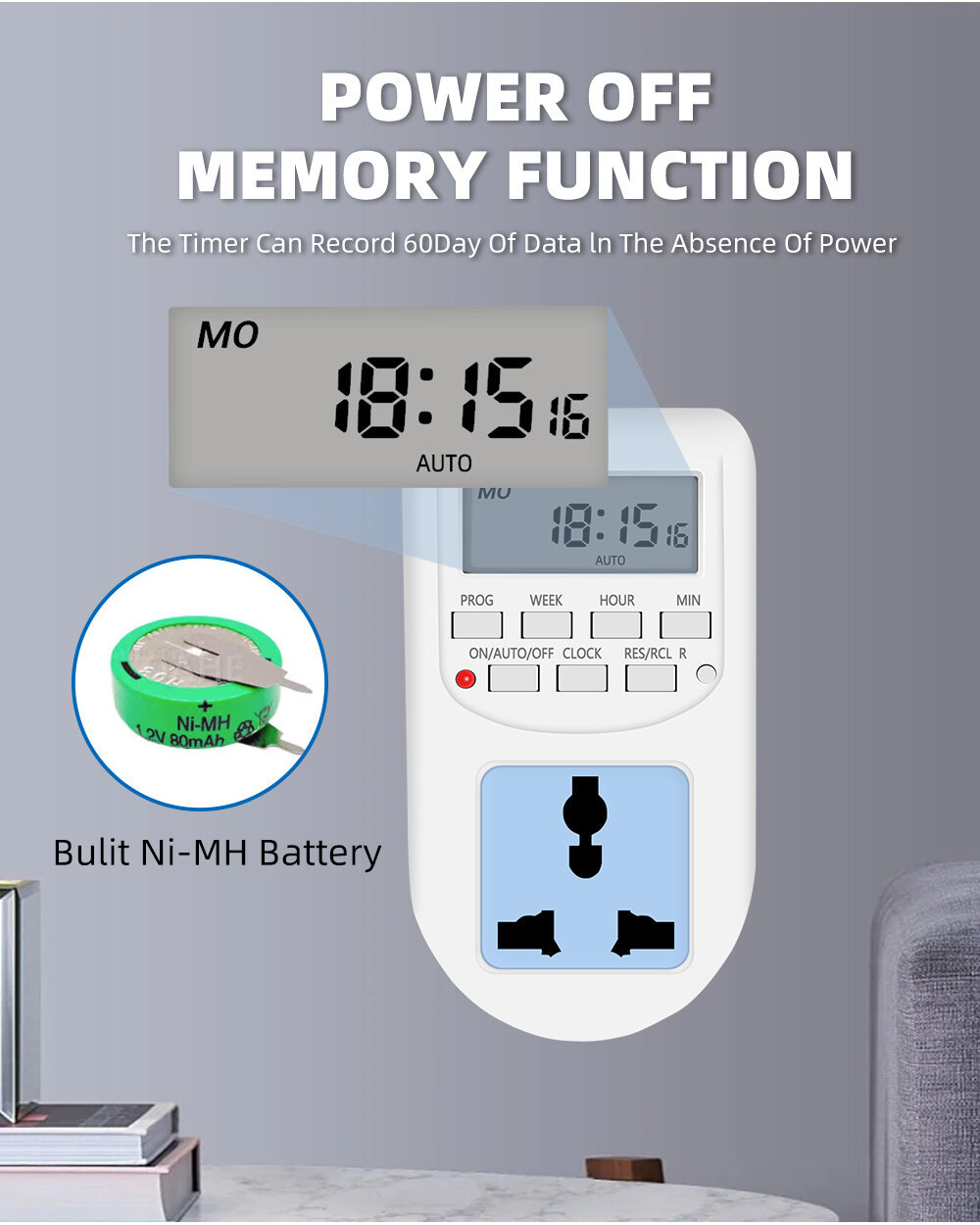AL-06 Digital Timer Switch Universal UK EU US Socket Weekly ...