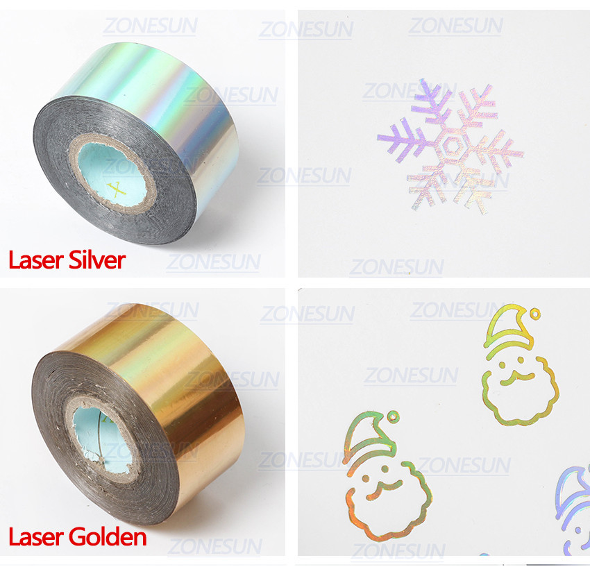 ZONESUN 24-color 3cm Hot Stamping Gold Foil Paper Rolls Heat Transfer ...