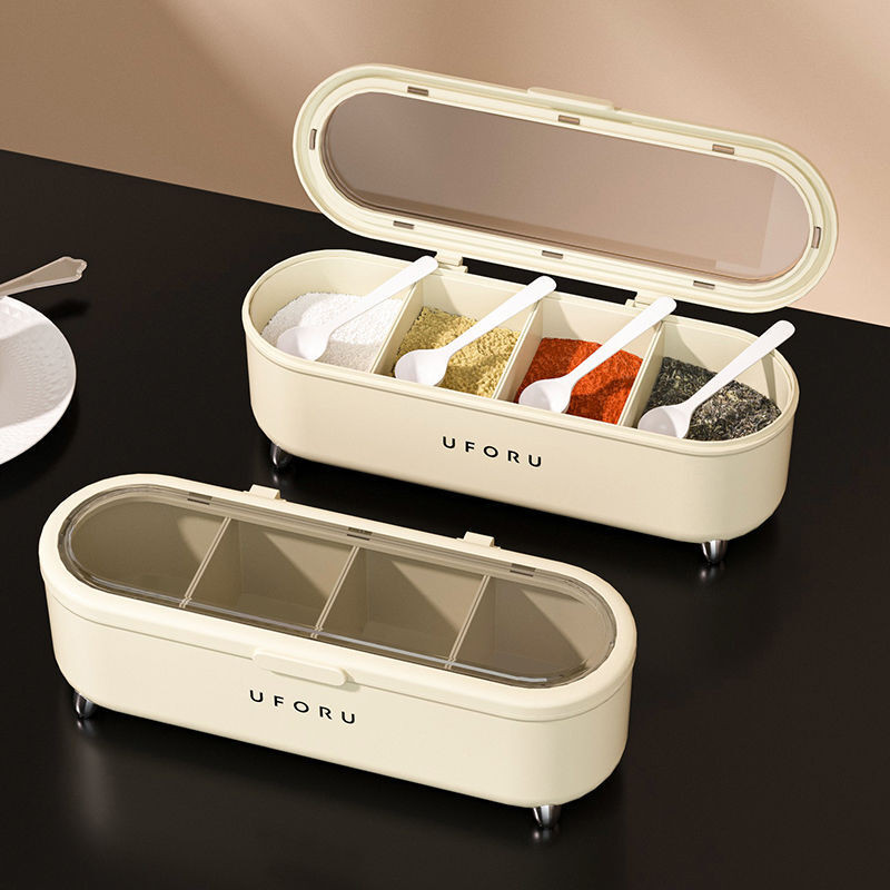 Clamshell Condiment Box Kitchen Condiment Set Kitchen Multi-compartment ...