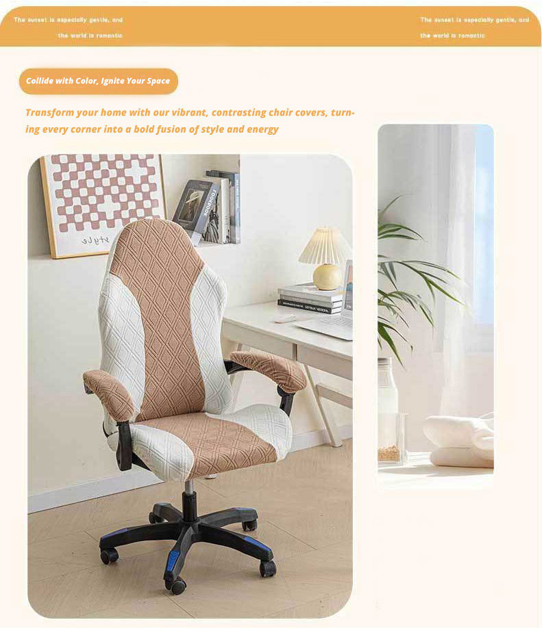 Long Armrest Gaming Chair Cover Jacquard Office Chair Cover Seat ...
