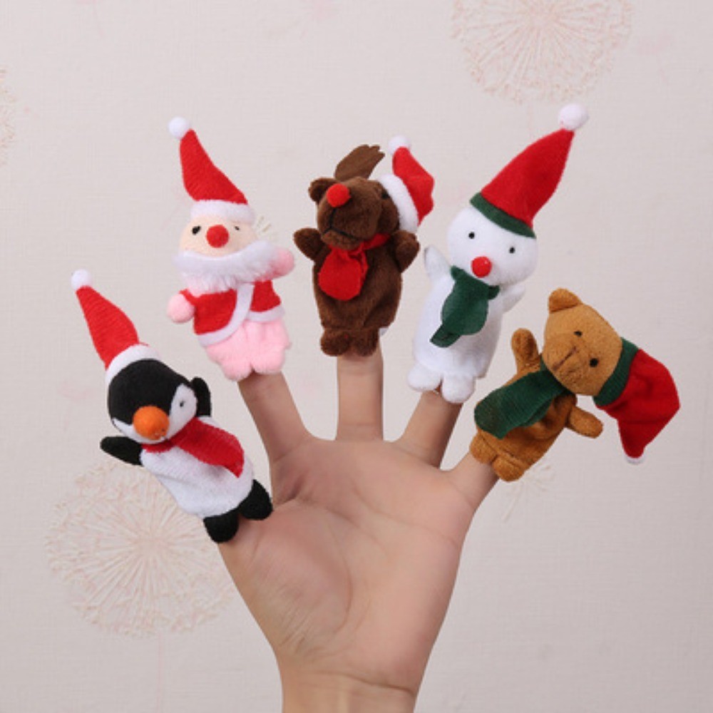 10 Pcs Animals Finger Puppets Set Baby Plush Doll Hand Cartoon Family ...