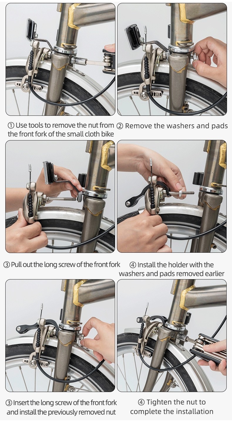 Quick And Easy Front Light Bracket For Brompton Folding Bike Secure Attachment