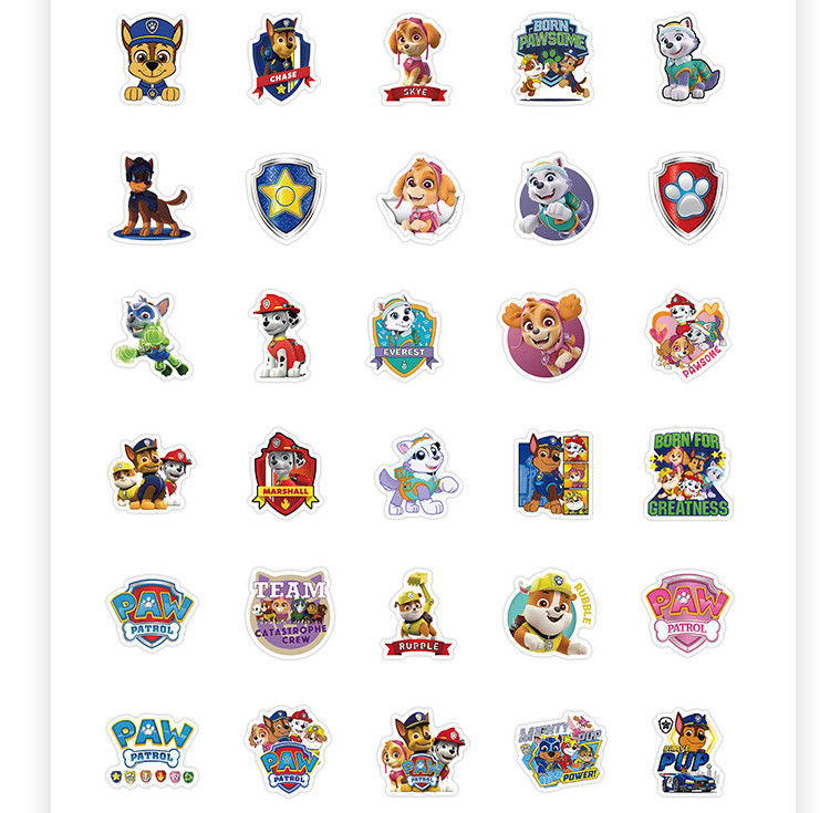 100 Stickers Paw Patrol Creative Stickers Handbook Material Decoration ...