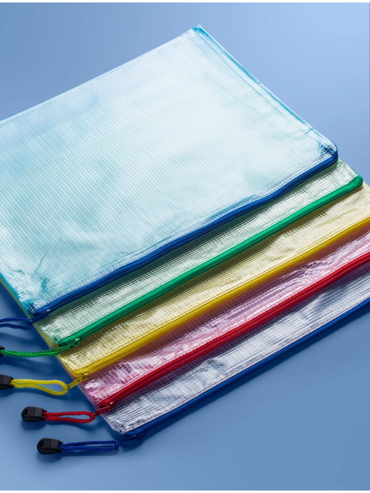 AngelMark A3 A4 A5 A6 Portable Transparent Single-layer PVC Mesh Zipper ...