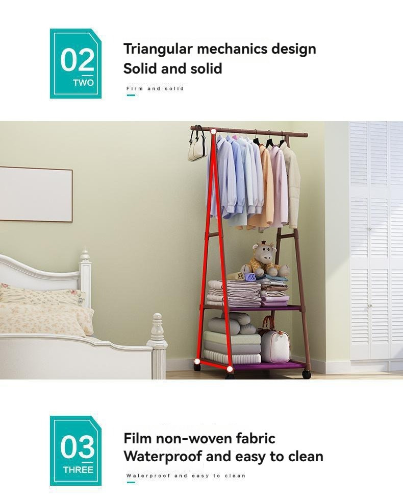 Triangle Coat Rack Movable Multi Tier Storage Rack Simple Clothes ...