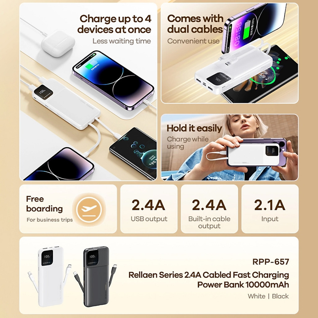 Remx RPP-657 Rellaen Series 2.4a Powerbank with Build IN Fast Charging ...