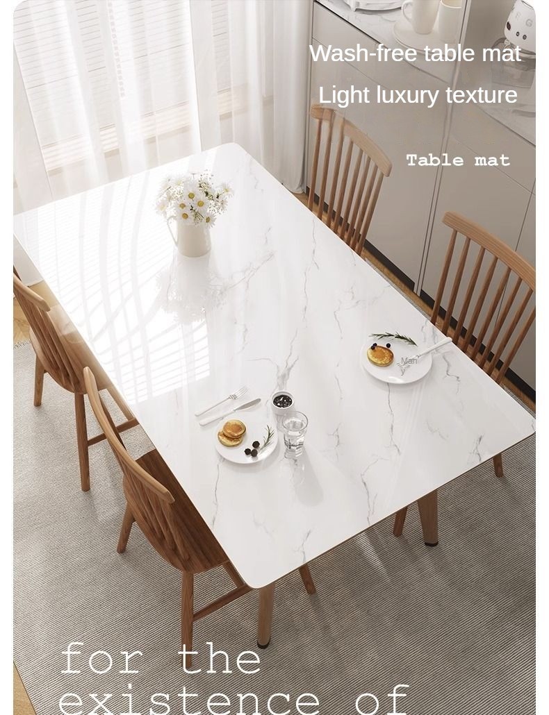PVC tablecloth waterproof oilproof table mat soft glass coffee table ...