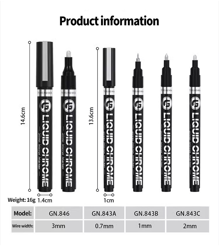 Angel Mark Chrome Plated Marker Drawing Signature Pen