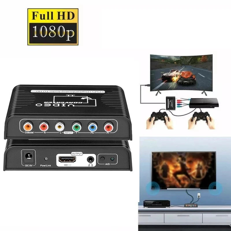 Ypbpr Component to HDMI Converter 1080P 5 RCA Ypbpr Component to HDMI ...