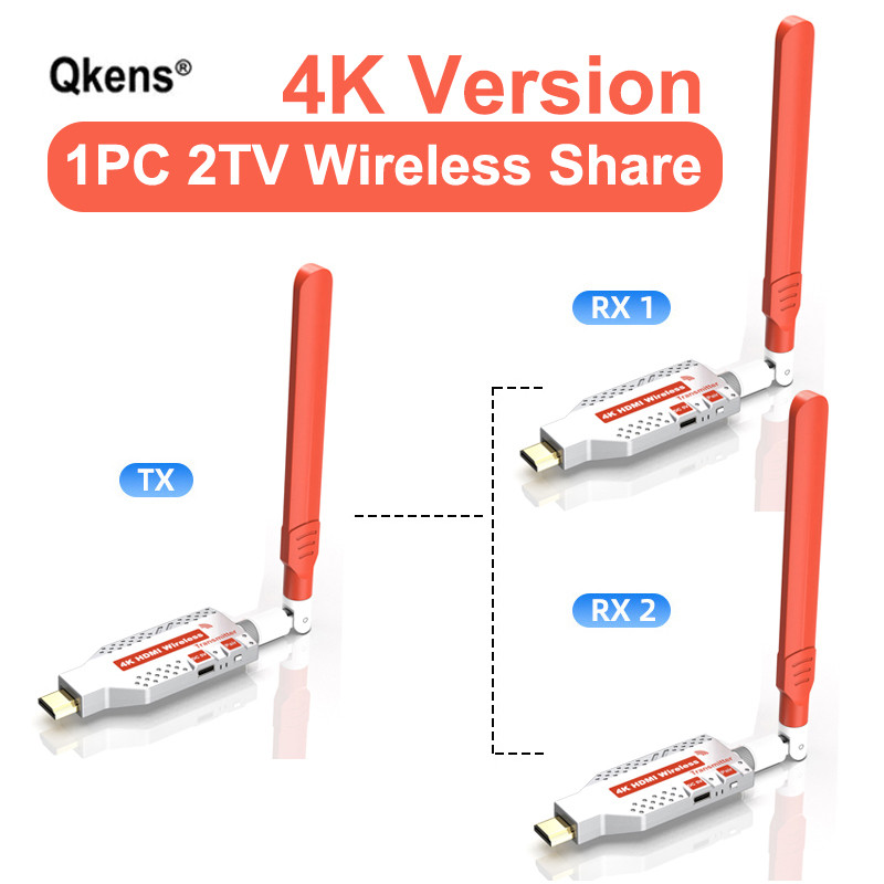 4K Wireless HDMI Transmitter And Receiver Kit – Extend Video/Audio From Camera, PC, Laptop To TV/Projector – 2.4G/5G, 5-Year Warranty