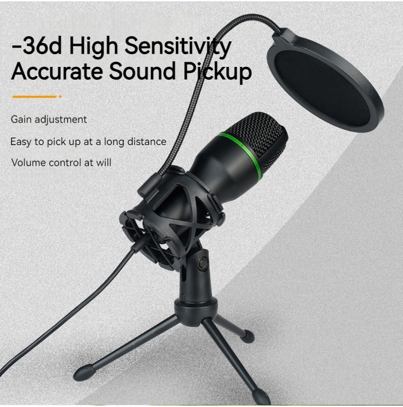 USB condenser microphone for computer live broadcast karaoke microphone ...