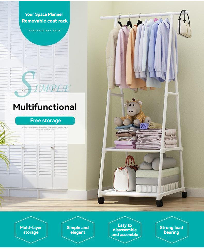 Triangle Coat Rack Movable Multi Tier Storage Rack Simple Clothes ...