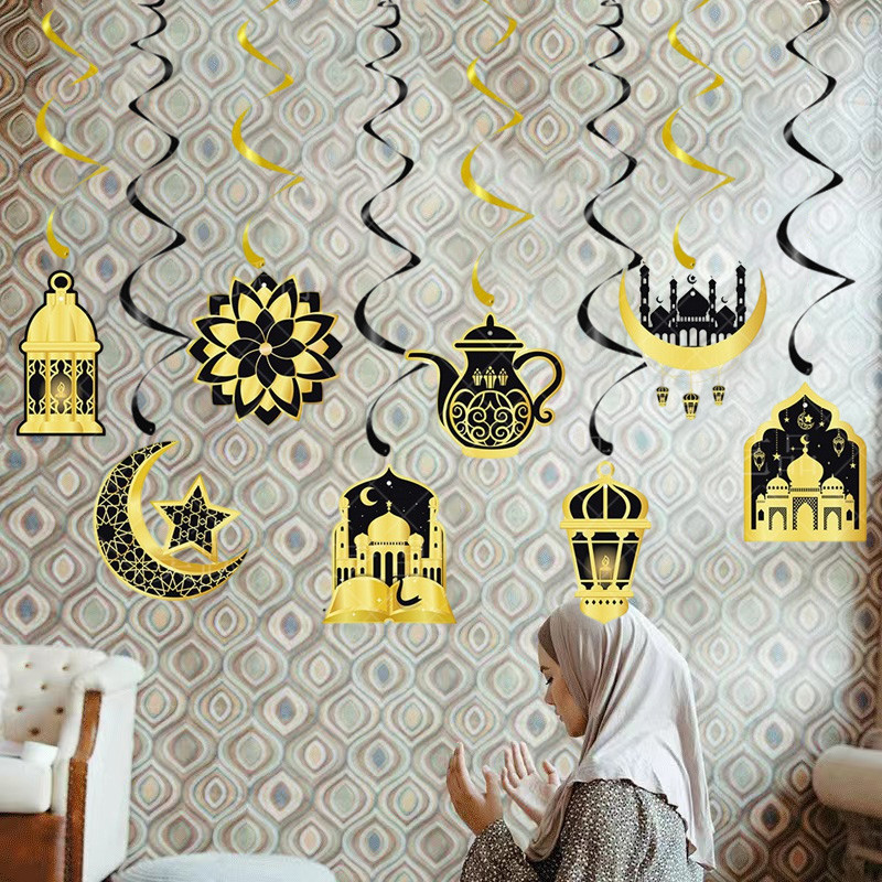 EID Mubarak Decoration Banner Hari Raya Star Moon Wall Hanging Ramadan ...