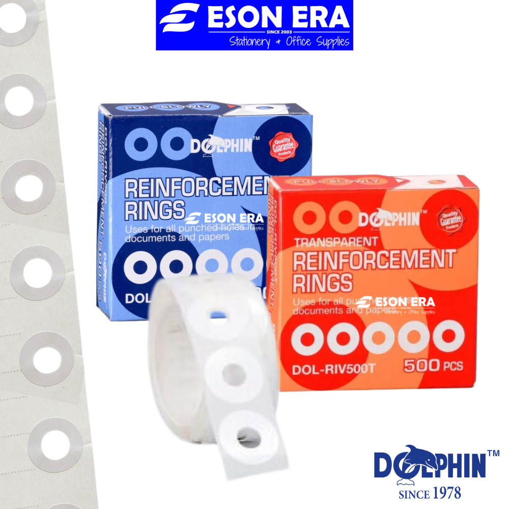 Dolphin Reinforcement Rings 500pcs Clear / White Sticker Ring Bulat