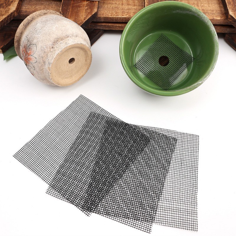 10Pcs Flower Pot Hole Mesh Pad - Round Square Drainage Hole Screen Grid ...