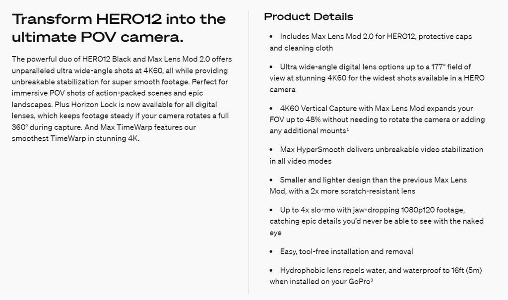 GoPro Max Lens Mod 2.0 (HERO12 Black & HERO13 Black) | Shopee Singapore