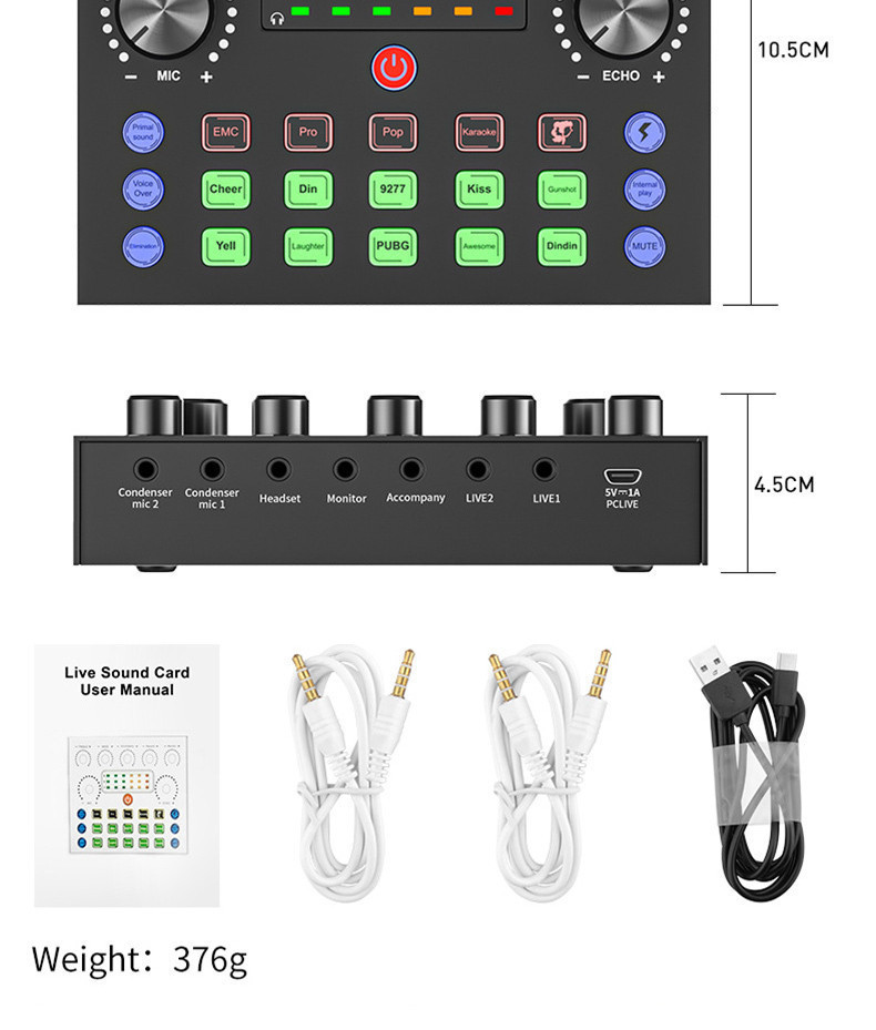 V8s Live Sound Card Set Microphone Mobile Phone Computer k Song Full ...