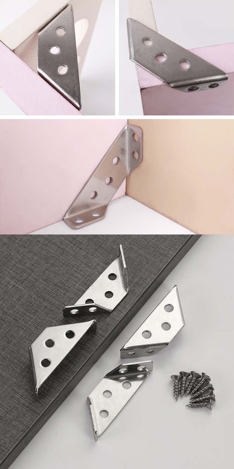 10 Sets L Shaped Bracket Corner Brace Sets - 90 Degree Right Angle ...