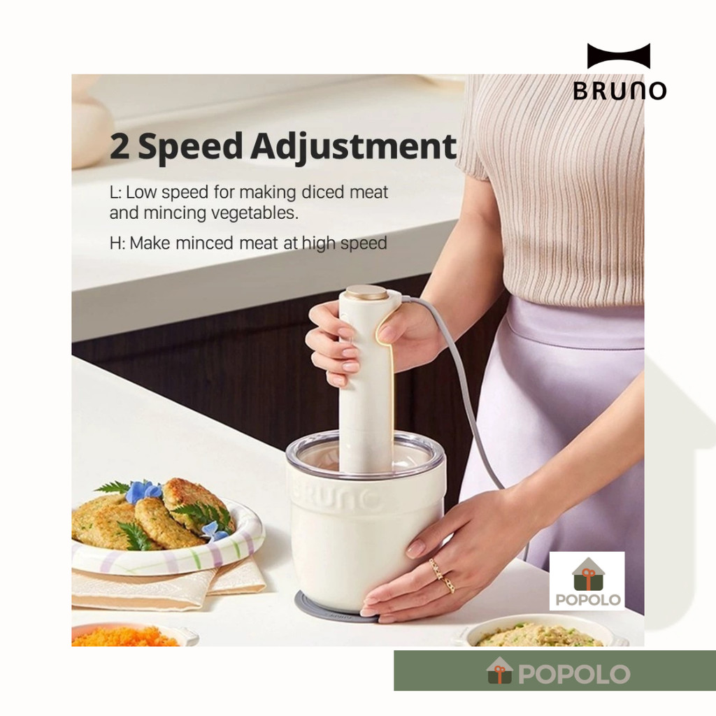 BRUNO】Ceramic Meat Grinder Blender Chopper Food Processor