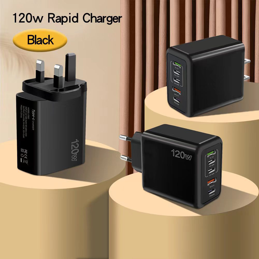120W Fast Charging Double USB-C PD Multiport Wall Charger Adapter