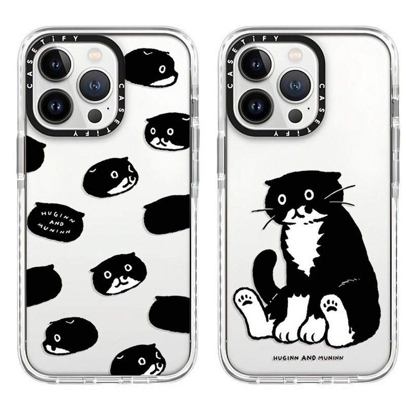 Fashion Trend Brand Casetify 【cute Black Cat】phone Case For Iphone 15 