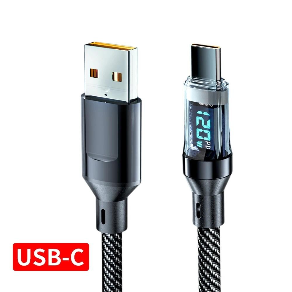 2m Smart Data Cable 120W Super Fast Charging With Led Display Usb To ...