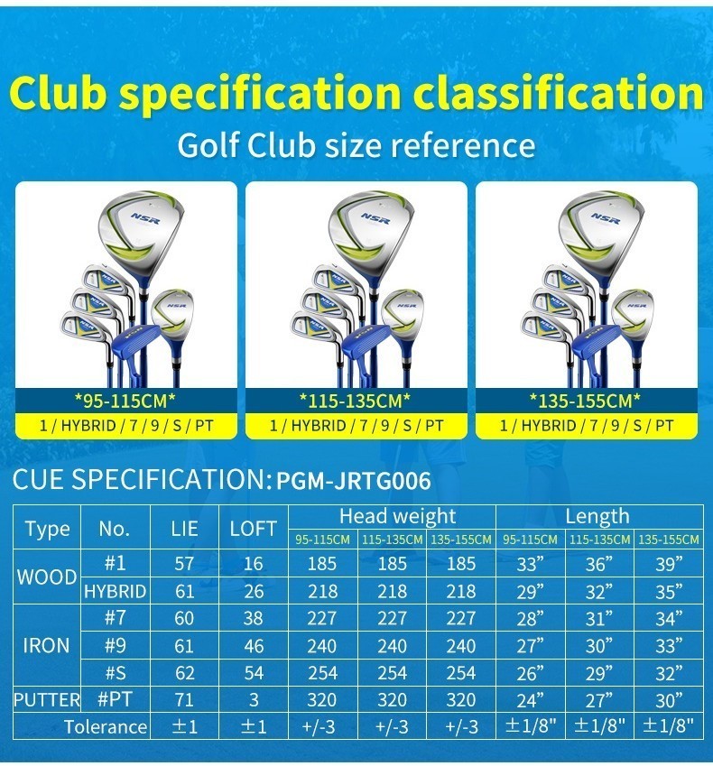 PGM NSR Series Junior beginner Right handed golf set club with stand ...