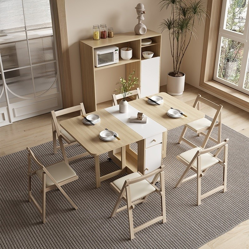 Functional Folding Multi Dining Table And Chair Combination Modern ...
