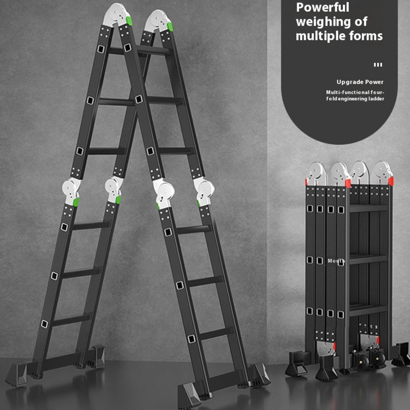 Multi functional portable folding ladder, aluminum alloy household ...