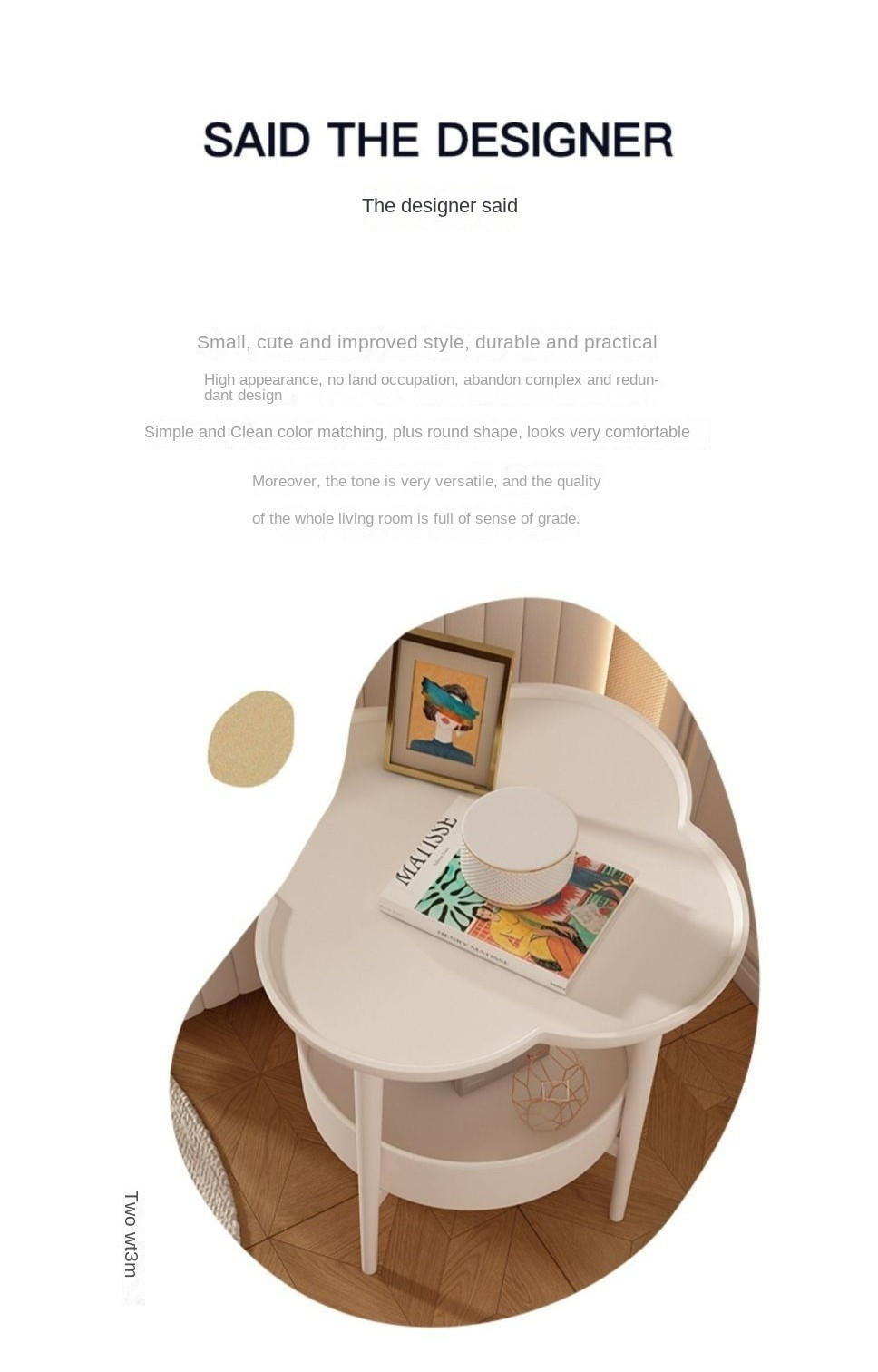 Creative Side Table Modern Minimalist Sofa Side Cabinet Cream Style ...