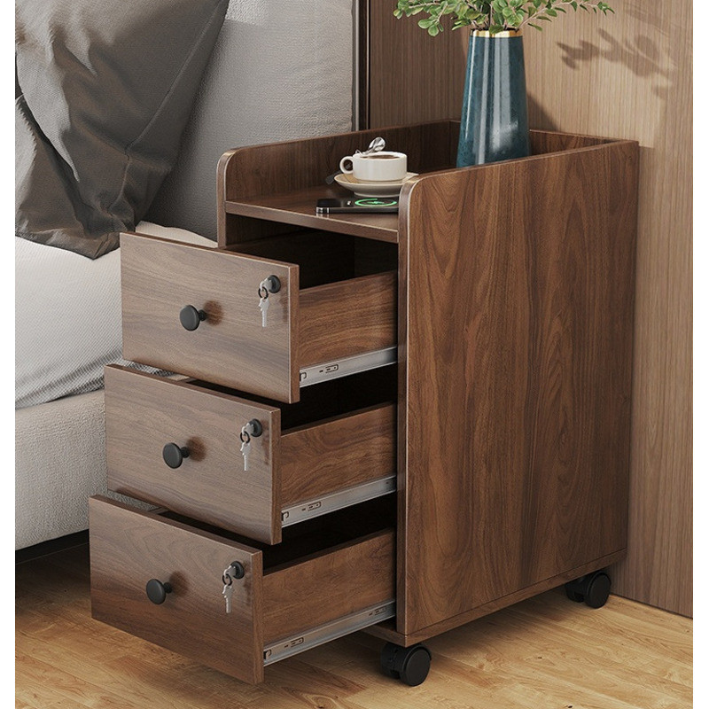 Table Simple Modern Shelf Home Bedroom Bedside Wooden Ultra-narrow ...