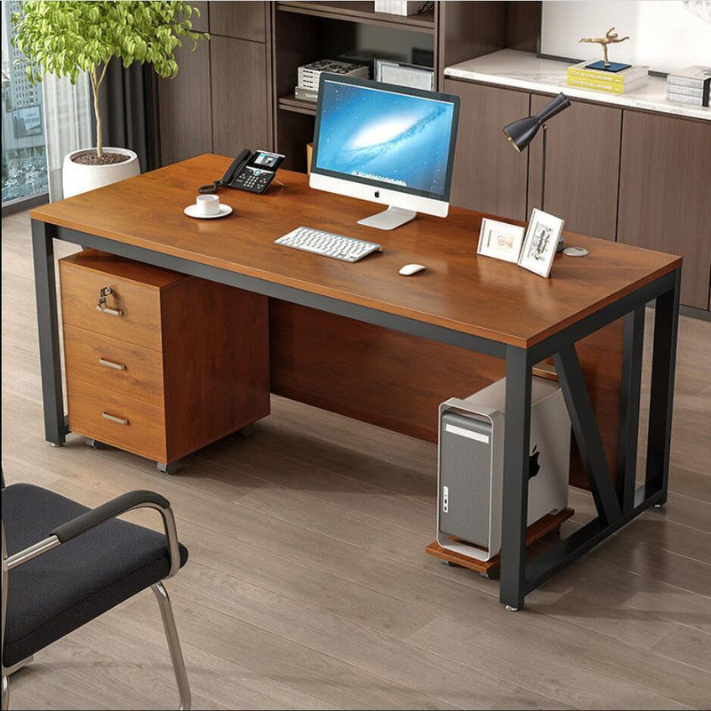 Computer table With Storage Simple Solid Wood Office Study Desk Gaming ...