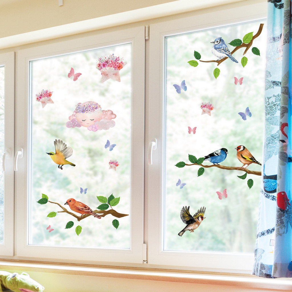 2 sheet/set Cartoon Wall Window Stickers,Electrostatic Sticker,Double ...