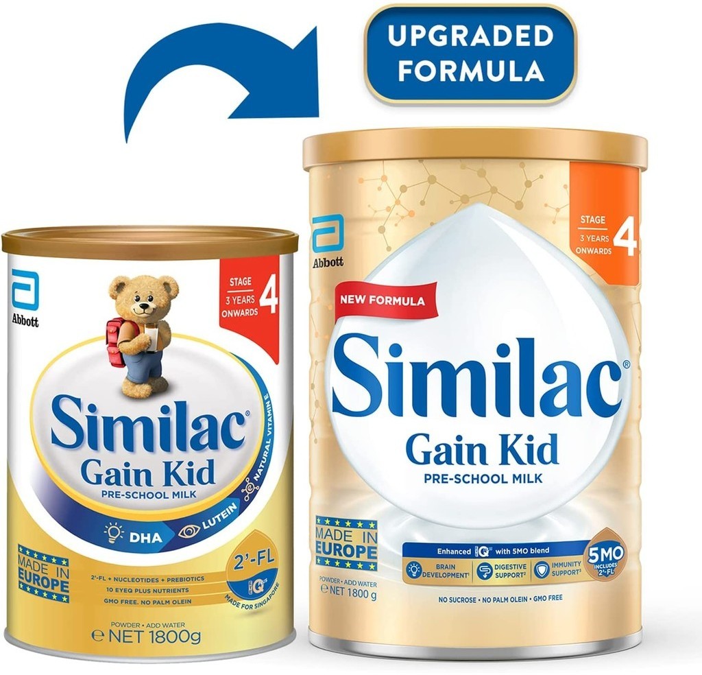 Similac Gain 5MO Stage 4 Kid Pre-school Milk Powder Formula 1.7kg (3 ...