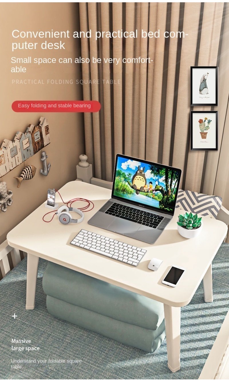 Heightened Bed Desk Small Table Bay Window Foldable Bedroom Sitting ...