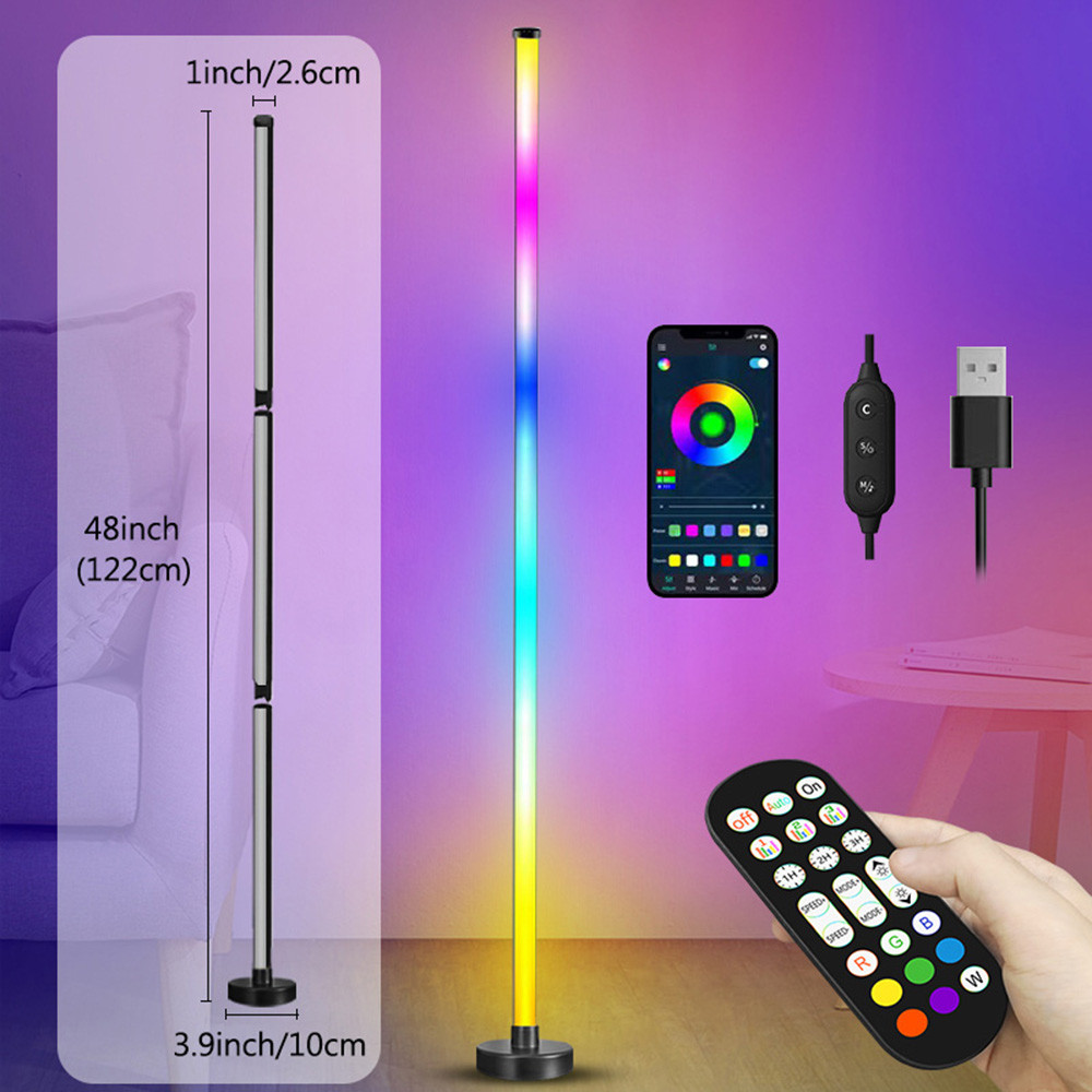 Smart Atmosphere Night Light LED Floor Lamp RGB Remote Bluetooth APP ...