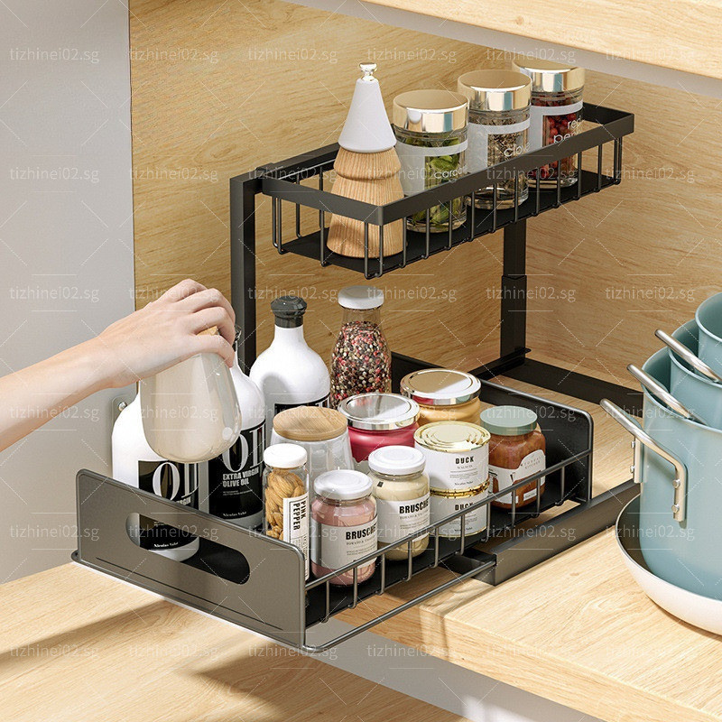 Drying With Holder Drainer Dish Organiser Kitchen Cabinet Sink Storage ...