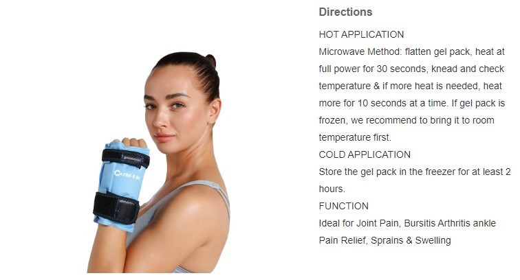 Wrist Support Hand Hot Cold Gel Pack Mitten Reusable Ice pack for ...