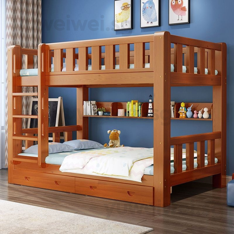 Solid Wood Bunk Beds Double Layered Mother Child Beds Loft Bed Modern ...