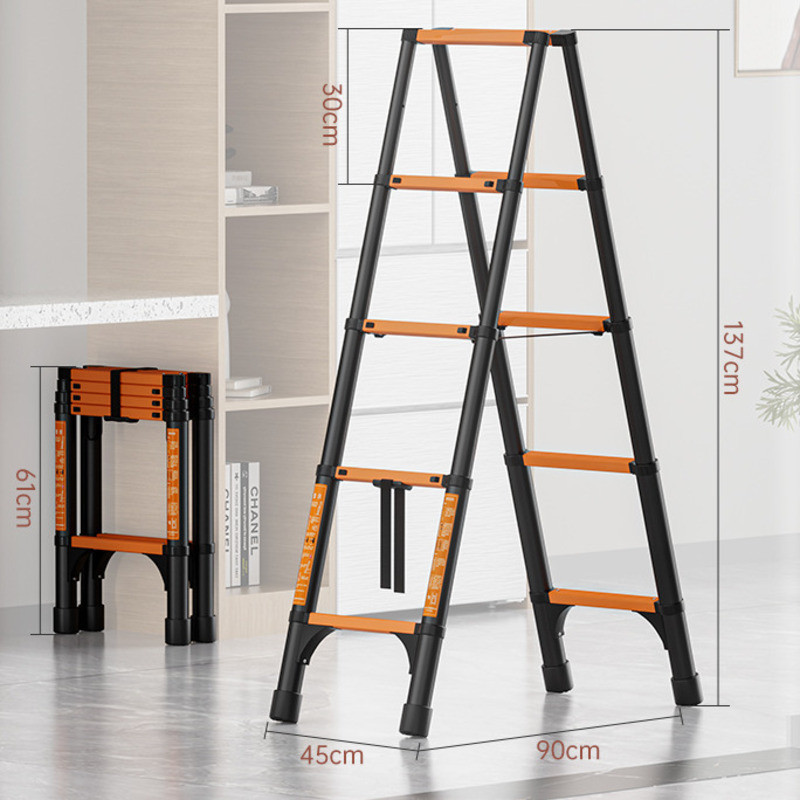2025 New Thickened carbon steel telescopic ladder, foldable herringbone ...