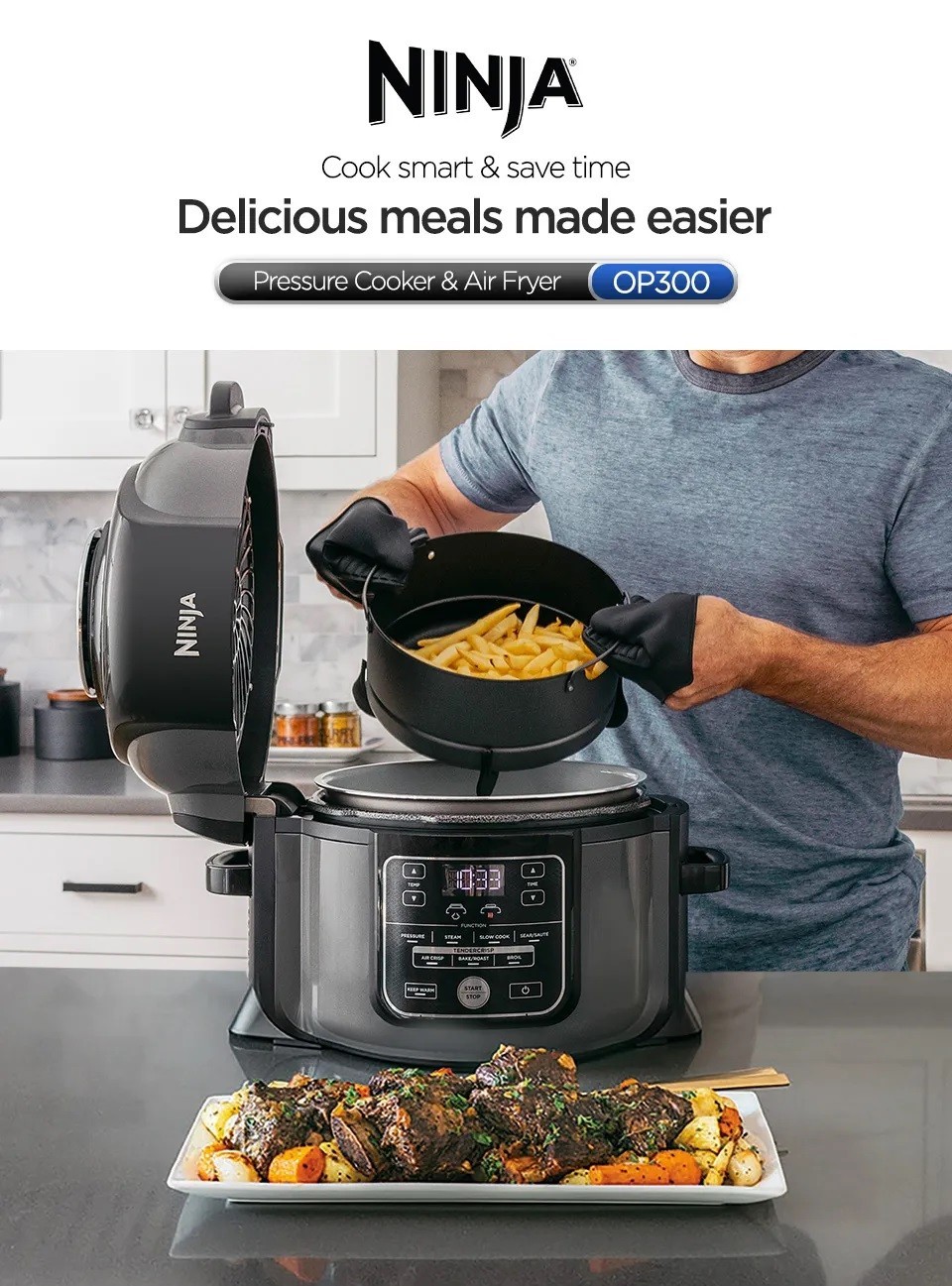 Ninja OP300 Foodi 8 in 1 Multi cooker in one pot, Pressure cooker ...