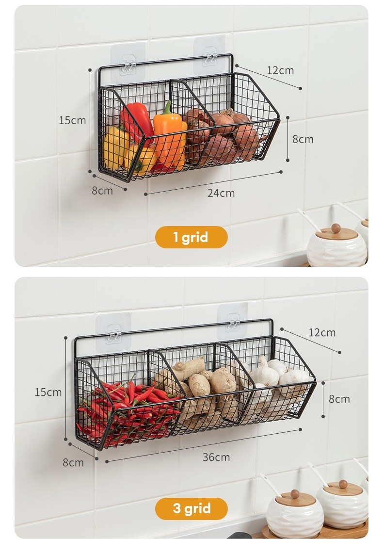 Wall mounted onion and ginger seasoning storage rack in household ...