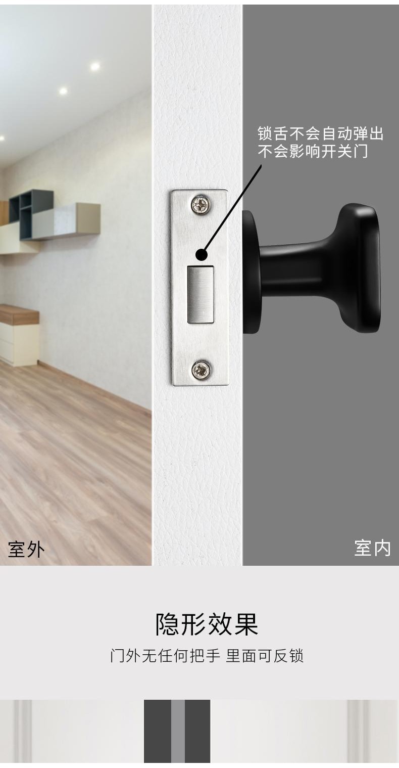 Invisible Door Lock Single-Sided Lock Indoor Bedroom Side Background ...