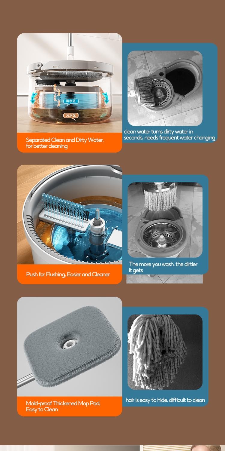 BOSHUO 2025 New Rotary Mop Hand-Free Lazy Mop Mop God A Mop Net ...