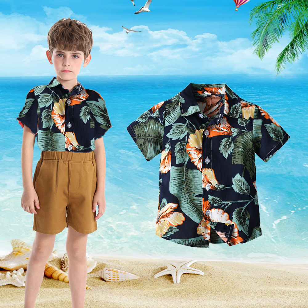 Outfit Ideas Shorts Beach Dress For Baby Boy 3M-14Y Hawaiian